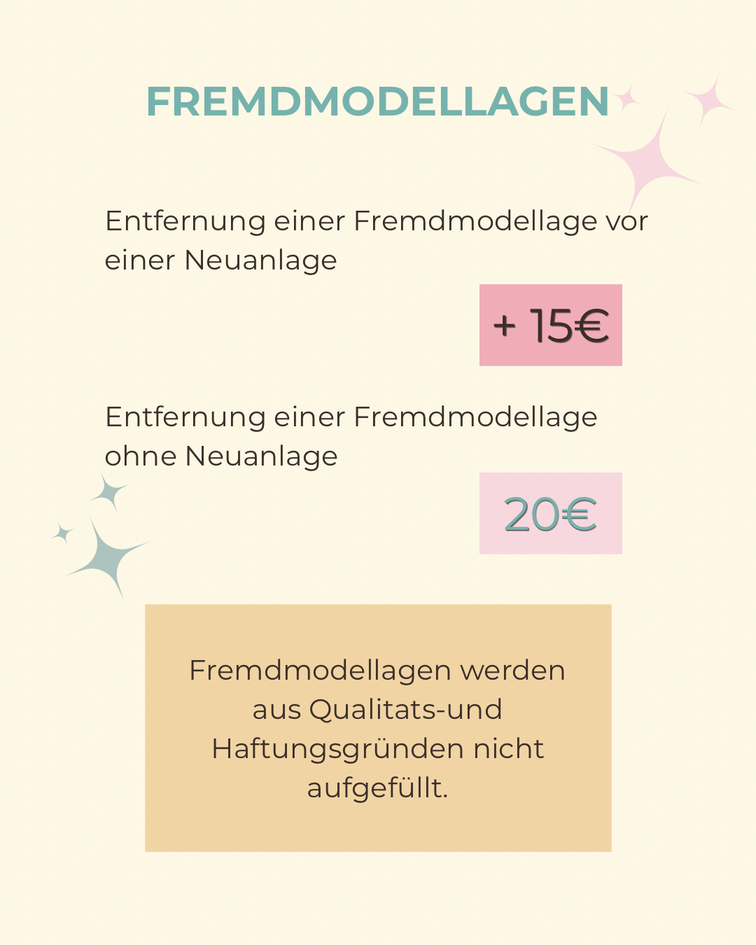 Fremdmodellage entfernen - 50% Anzahlung