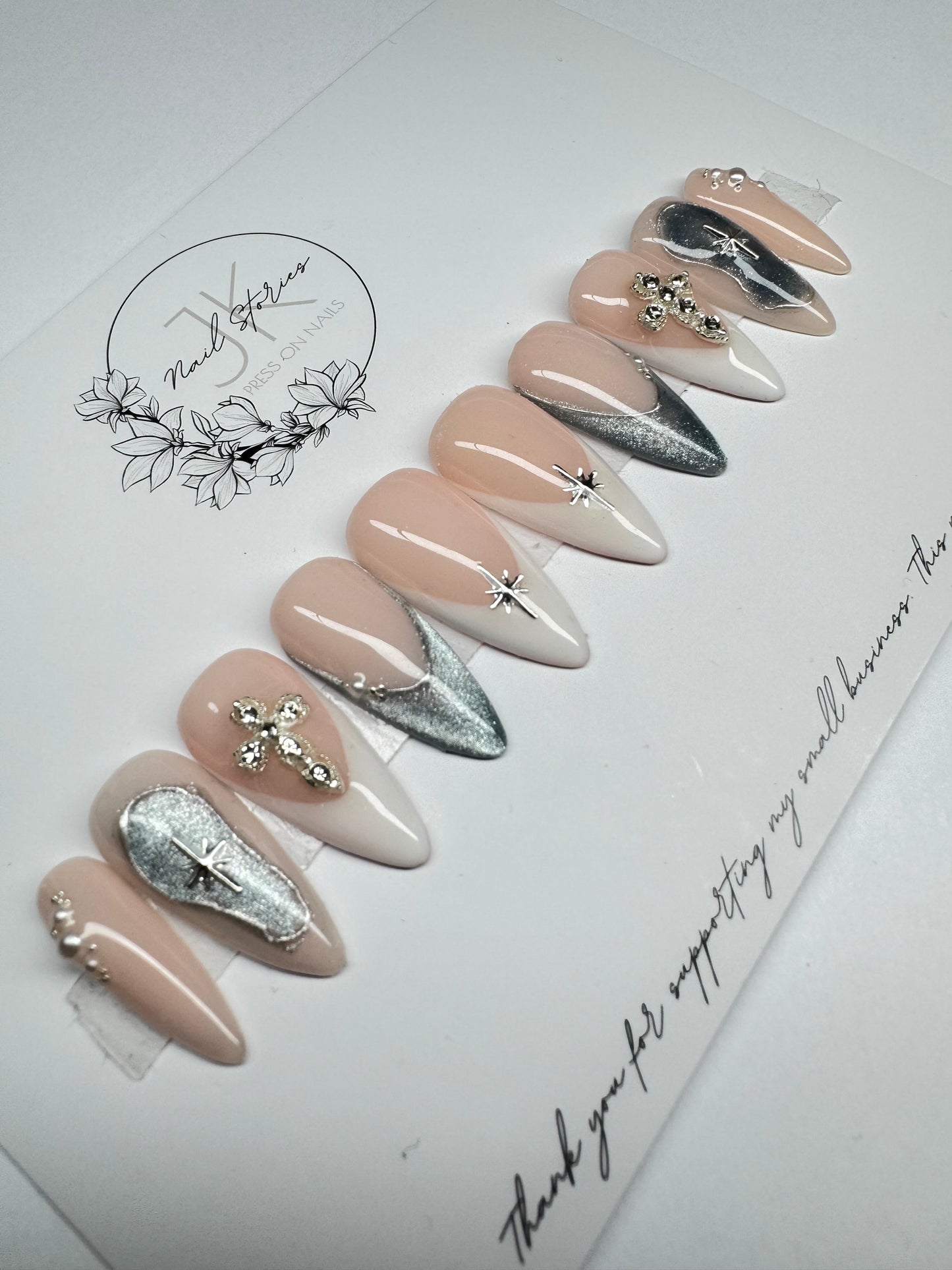 Stardust Glow - Made by order press on nails