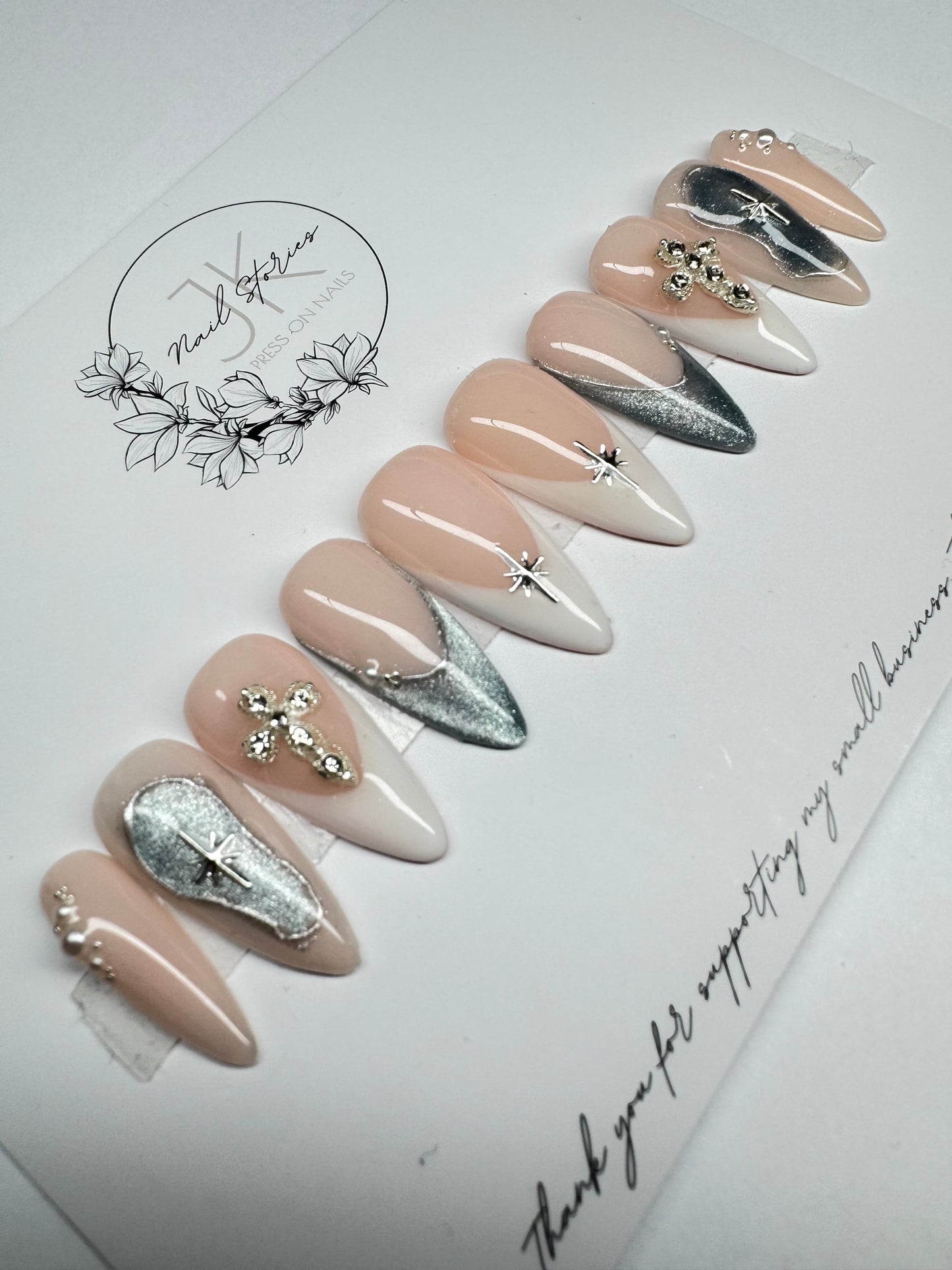 Stardust Glow - Made by order press on nails