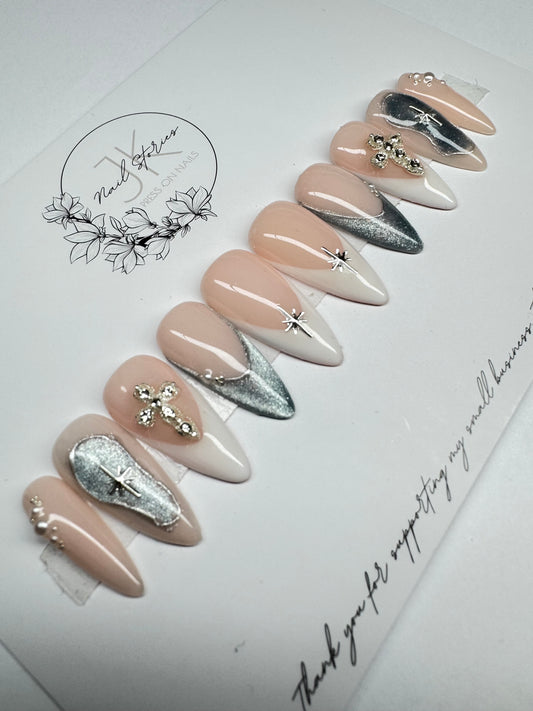 Stardust Glow - Made by order press on nails