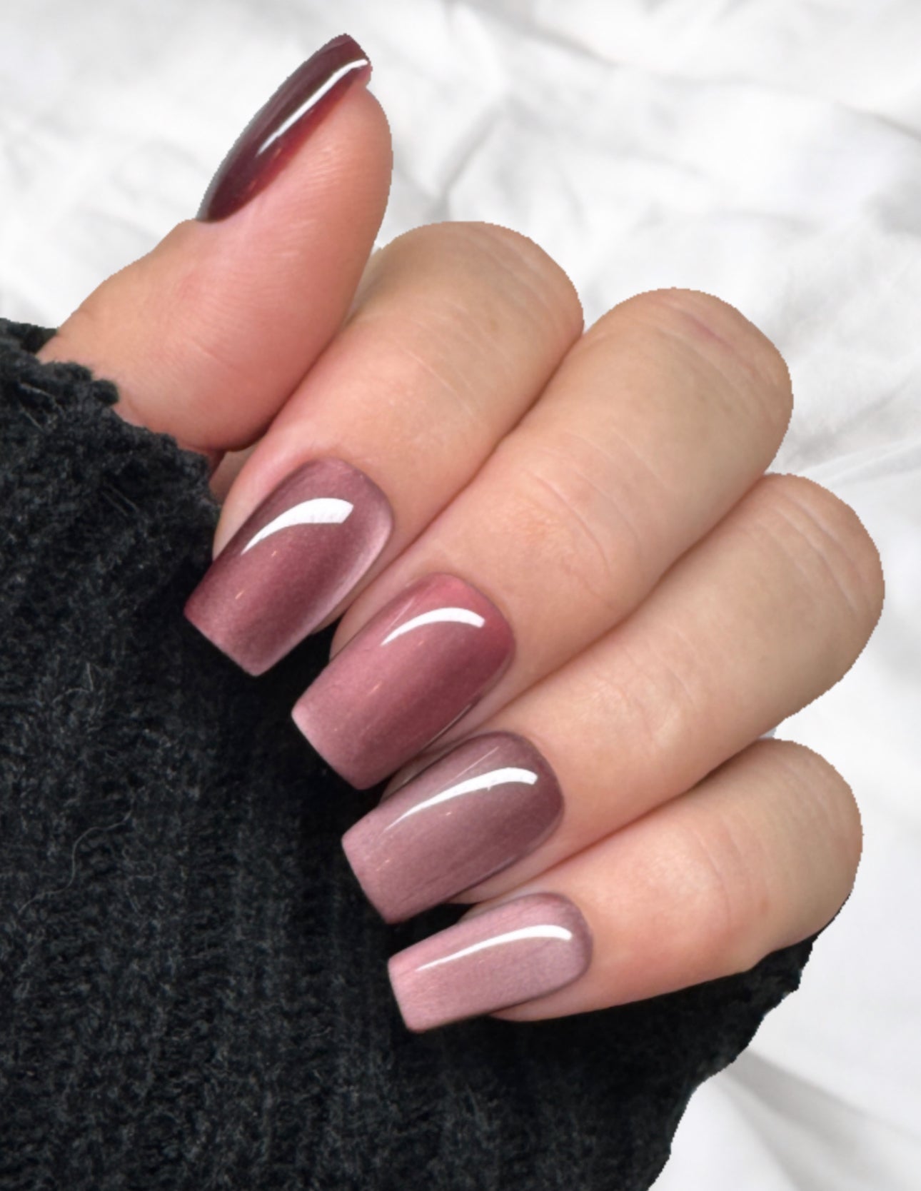 Raspberry Ice - Press on Nägel / Cat Eye