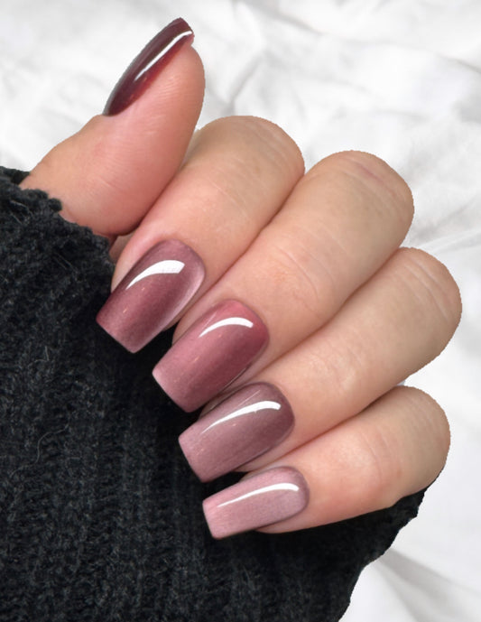 Raspberry Ice - Press on Nägel / Cat Eye