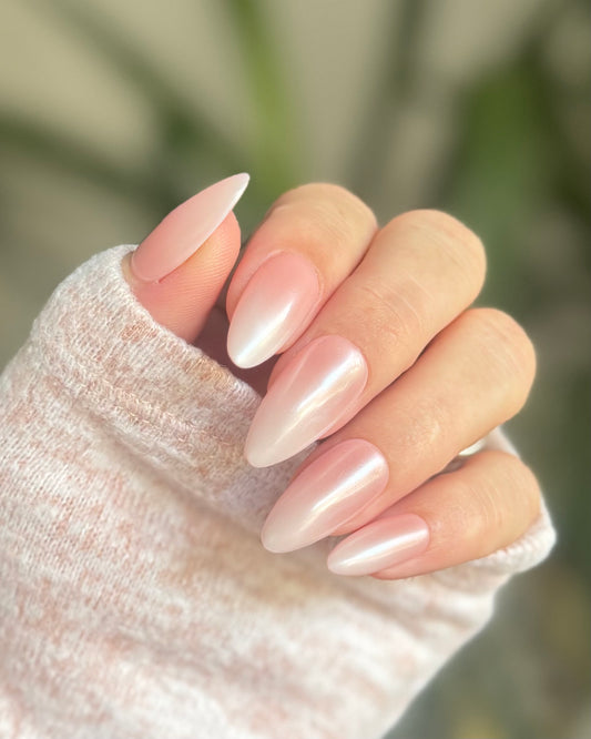 Glazed | Chrome Babyboomer - Made by Order Press on nails