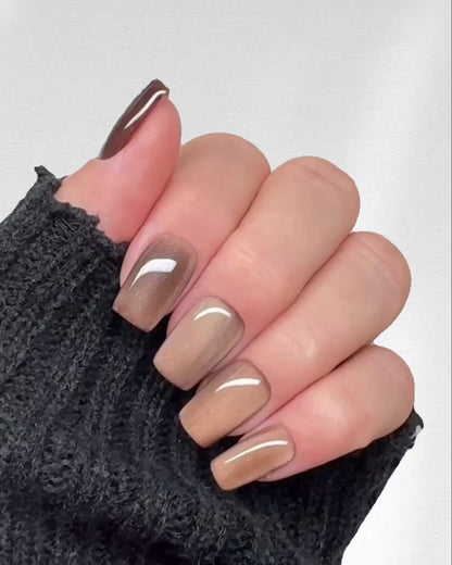 Coffee Break - Press on nails / Cat Eye