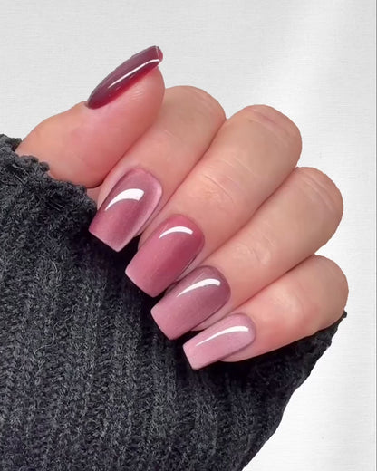 Raspberry Ice - Press on Nägel / Cat Eye