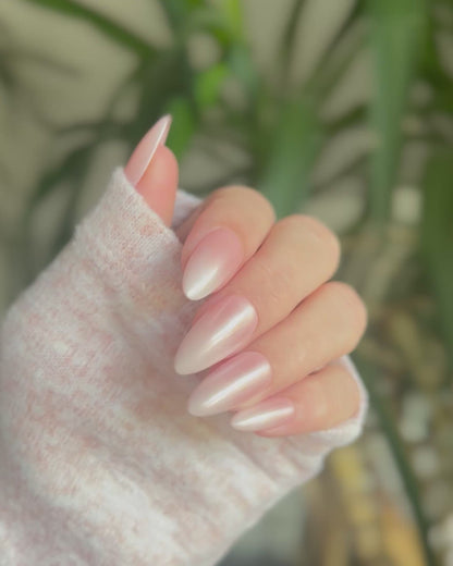 Glazed | Chrome Babyboomer - Made to Order Press-on Nails