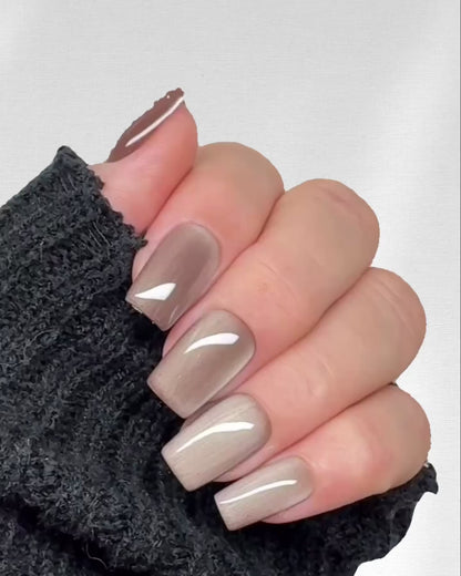 Dusty Taupe - Press on Nägel / Cat Eye